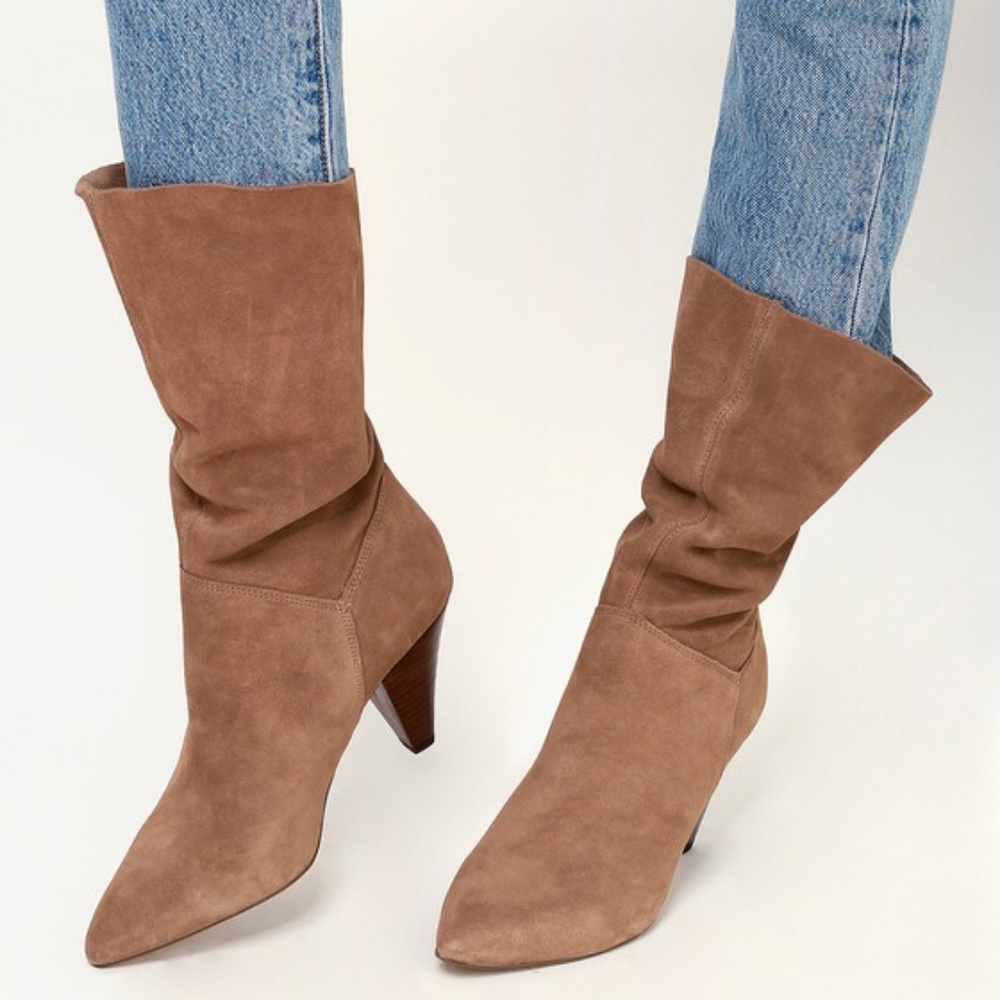 New Steve Madden Suede Leather Slouchy Boots - Picture 1 of 7